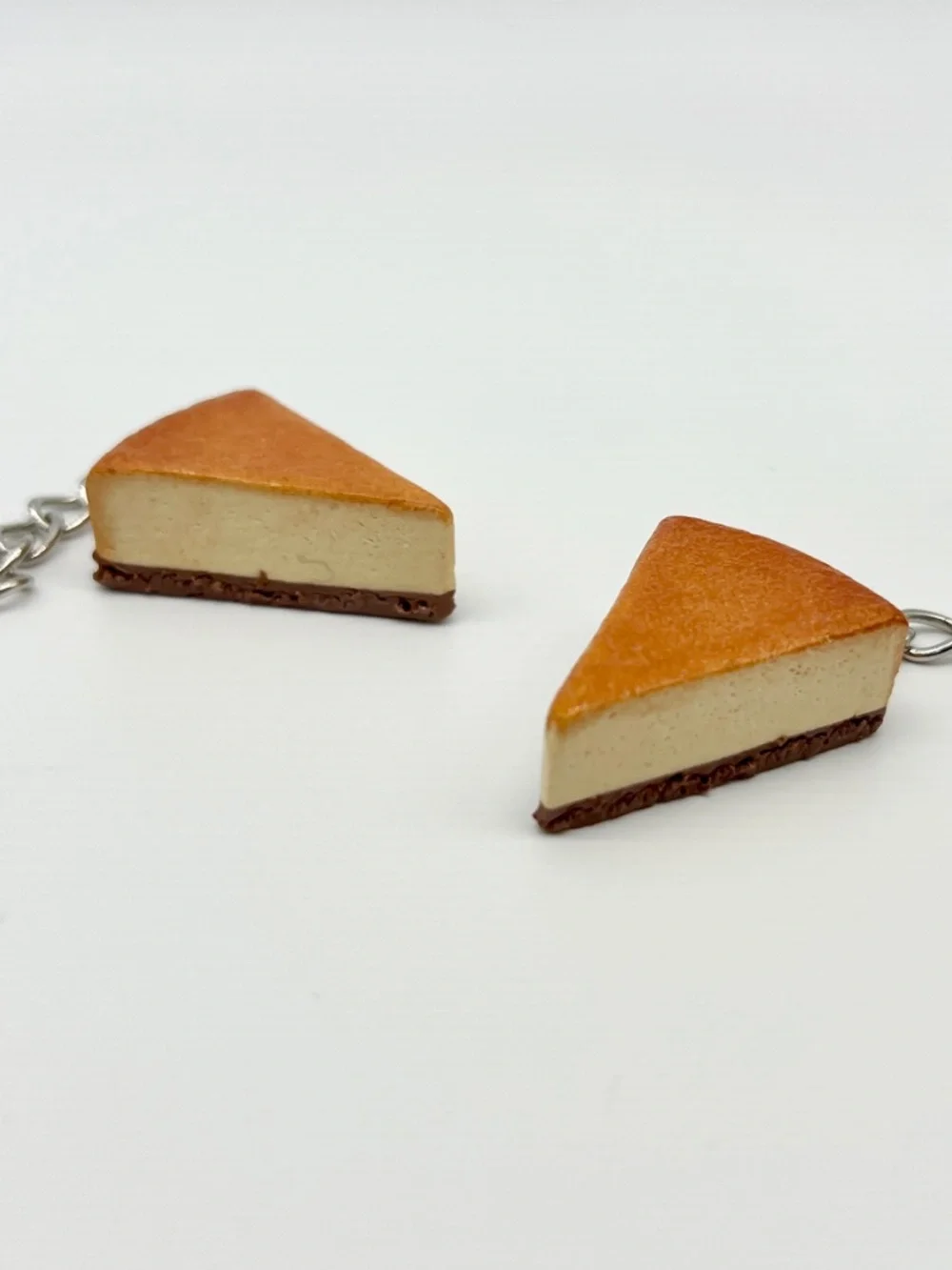 Italian New York Cheesecake Keychain or Bag Clip | Handmade Dessert Accessory